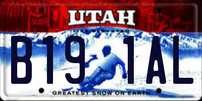 UT license plate B191AL