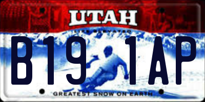 UT license plate B191AP