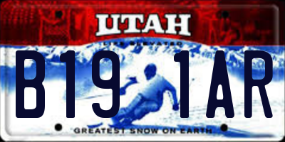 UT license plate B191AR