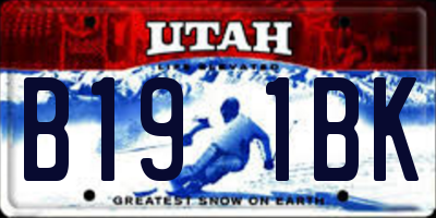 UT license plate B191BK