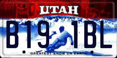 UT license plate B191BL