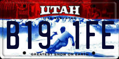 UT license plate B191FE