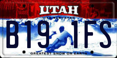 UT license plate B191FS