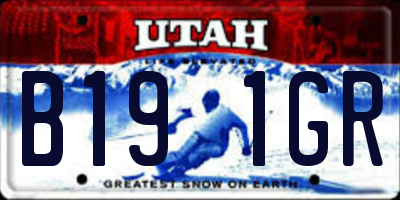 UT license plate B191GR