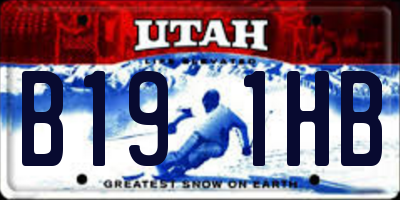 UT license plate B191HB