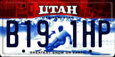 UT license plate B191HP
