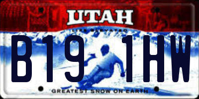 UT license plate B191HW