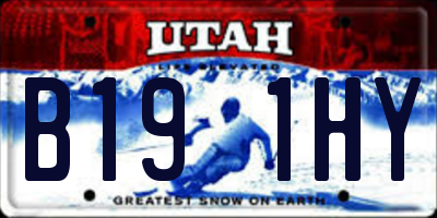 UT license plate B191HY