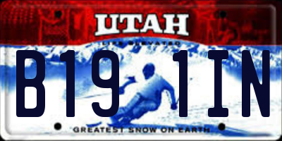 UT license plate B191IN