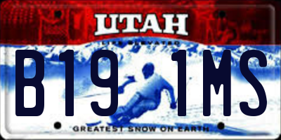 UT license plate B191MS