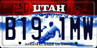 UT license plate B191MW