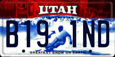 UT license plate B191ND