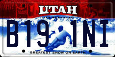 UT license plate B191NI