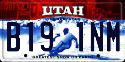 UT license plate B191NM