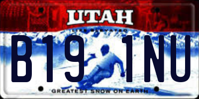 UT license plate B191NU