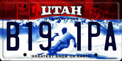UT license plate B191PA