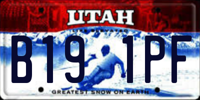 UT license plate B191PF