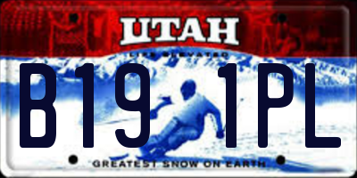 UT license plate B191PL