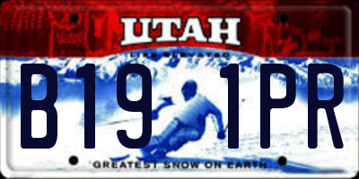 UT license plate B191PR