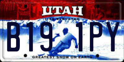 UT license plate B191PY