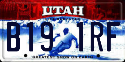 UT license plate B191RF