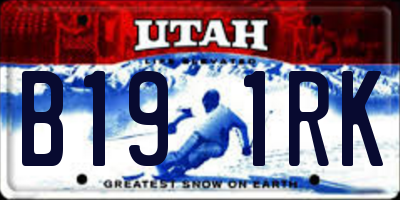 UT license plate B191RK