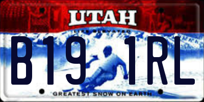UT license plate B191RL