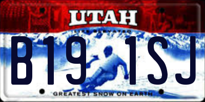 UT license plate B191SJ
