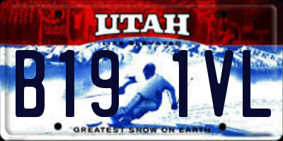 UT license plate B191VL