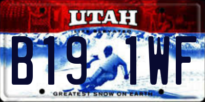 UT license plate B191WF