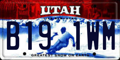 UT license plate B191WM