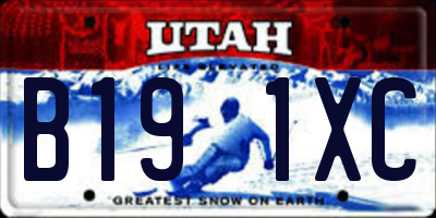 UT license plate B191XC