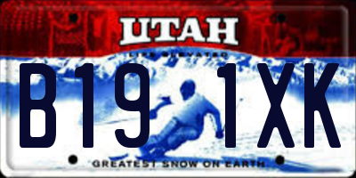 UT license plate B191XK