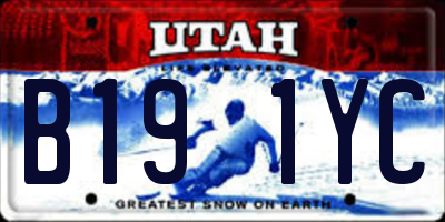 UT license plate B191YC