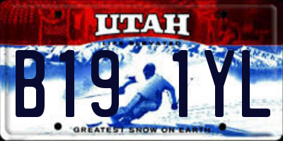 UT license plate B191YL