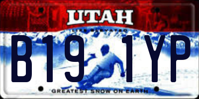 UT license plate B191YP