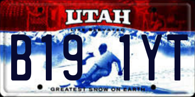 UT license plate B191YT