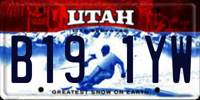 UT license plate B191YW