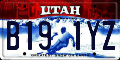 UT license plate B191YZ