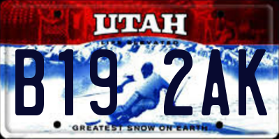 UT license plate B192AK