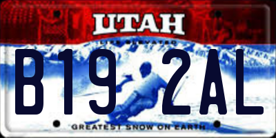 UT license plate B192AL