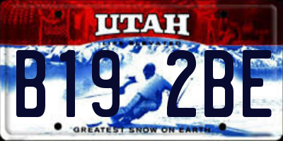 UT license plate B192BE