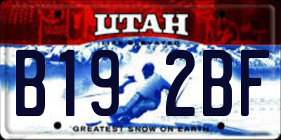 UT license plate B192BF