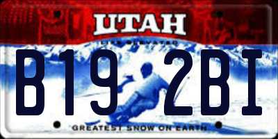 UT license plate B192BI