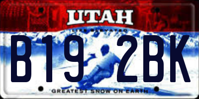 UT license plate B192BK
