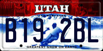 UT license plate B192BL