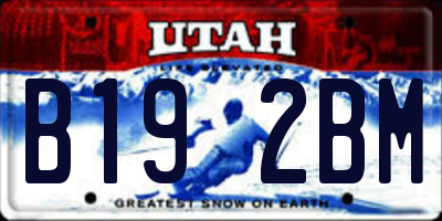 UT license plate B192BM