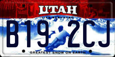 UT license plate B192CJ