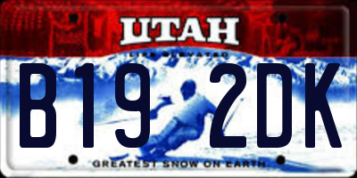 UT license plate B192DK