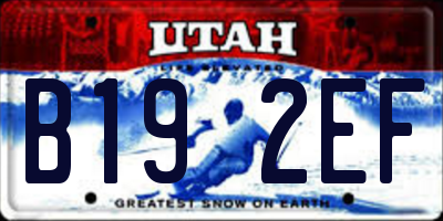 UT license plate B192EF